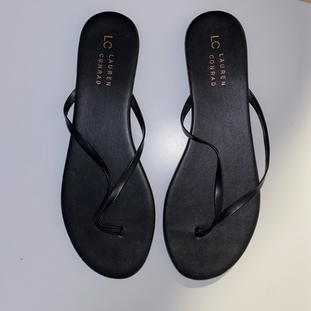 Lauren Conrad Black Flip Flops